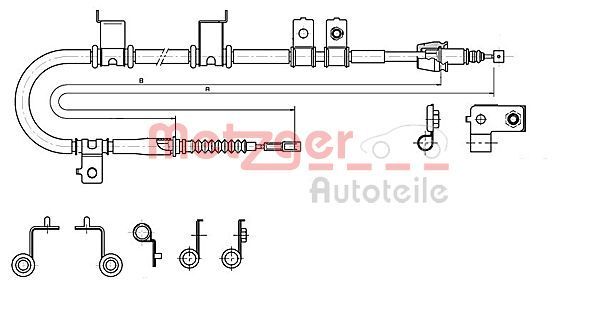 Metzger 17.2575 Seilzug, Feststellbremse FüR Hyundai-image