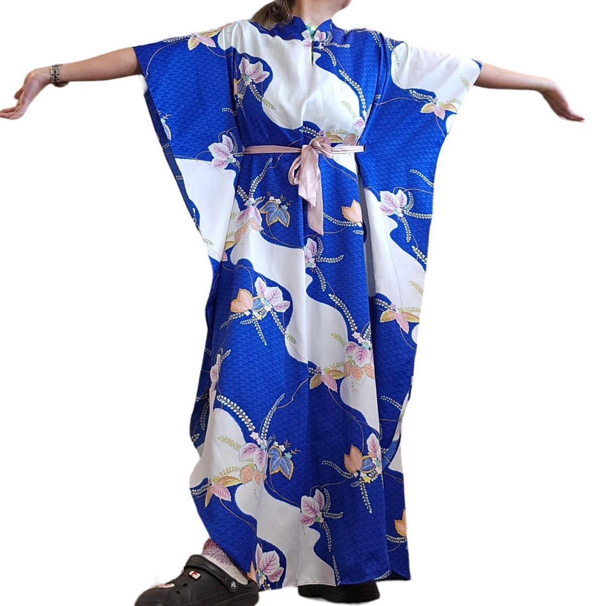 Vintage 60s Waltah Clarke's M Hawaiian Asian Inspired Floral