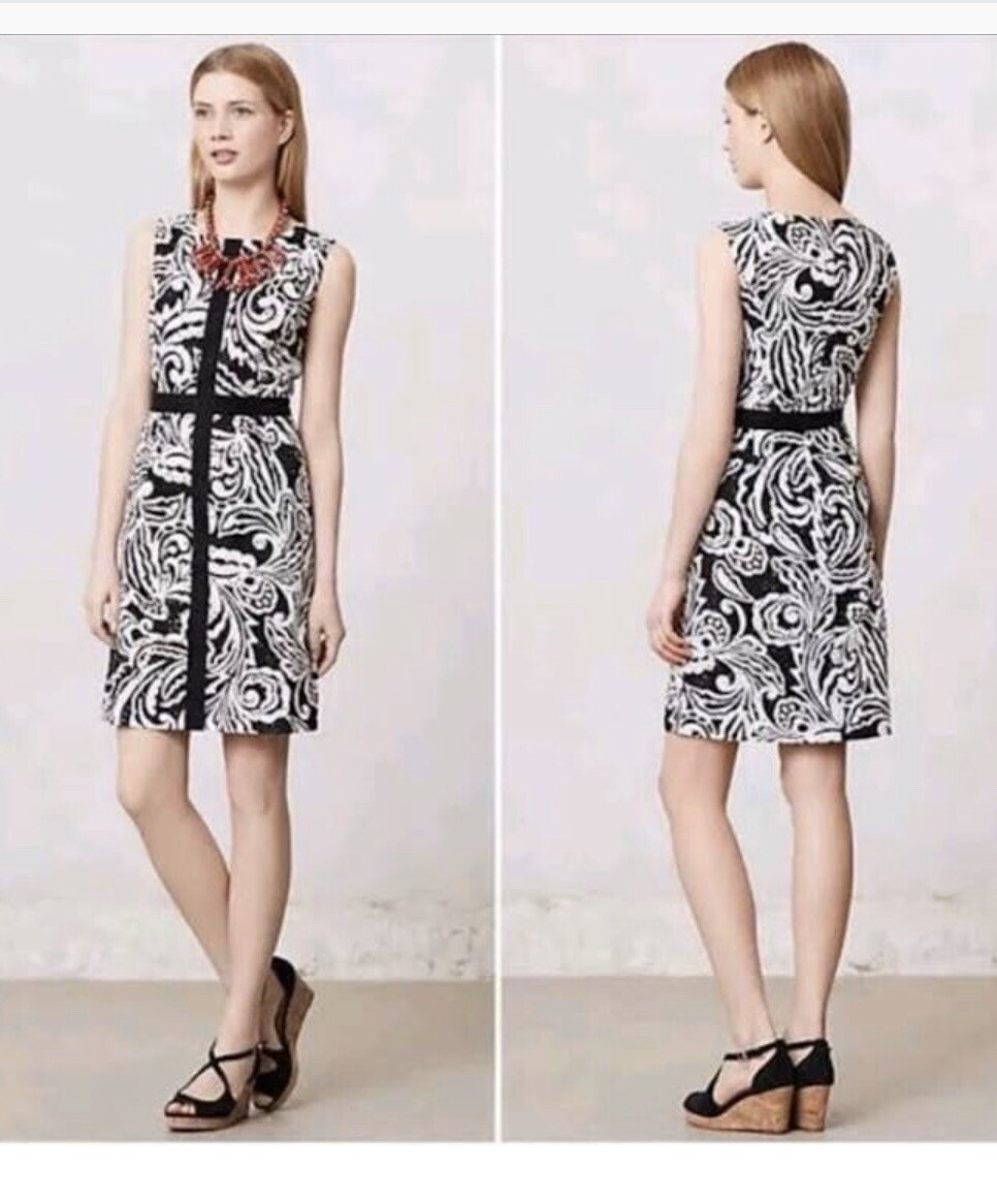 Tabitha By Anthropologie Dress Black/white Size 12 Gem
