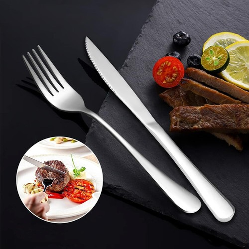 Silverware Set,Stainless Steel Steak Knives Spoon Forks Set for Home, Kitchen - Picture 5 of 7