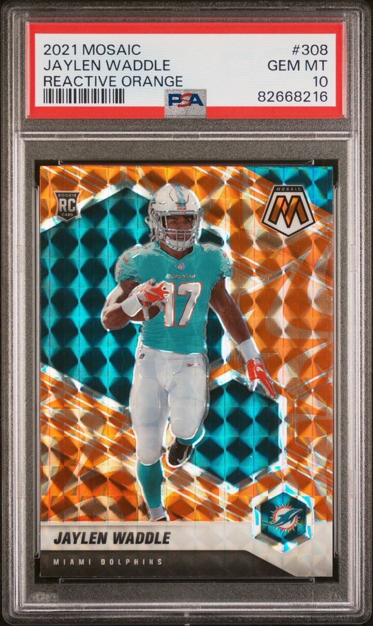 Jaylen Waddle Panini Mosaic #308 Reactive Orange