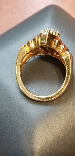 GELBGOLD ÜBER STERLING RING MIT VIELEN DIAMANTEN ~ SIGNIERT SONNENGRÖSSE 6,25 - Bild 3 von 4