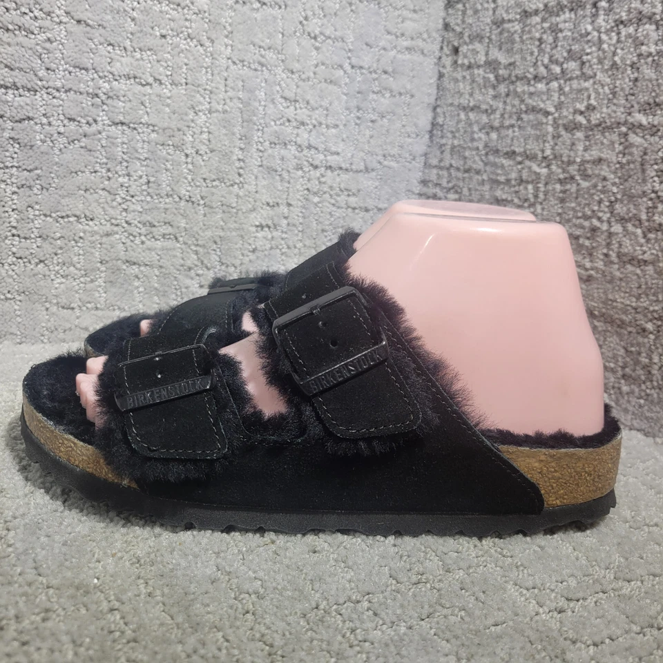 Sandalias Birkenstock Arizona piel de oveja talla 38 L7 M5 N gamuza negra doble correa Foto 2 de 4