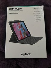 Logitech Slim Folio Case with Bluetooth Keyboard for iPad 7th 8th Gen 10.2 Inch