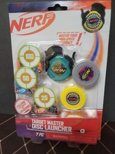 NEW HASBRO Target Master NERF DISC LAUNCHER With 3 Discs - 3 Targets- 7 Pieces