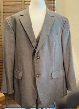 OAK HILL Khaki Blue Houndstooth Sport Coat Blazer Size 2XL 52/54.     P17658