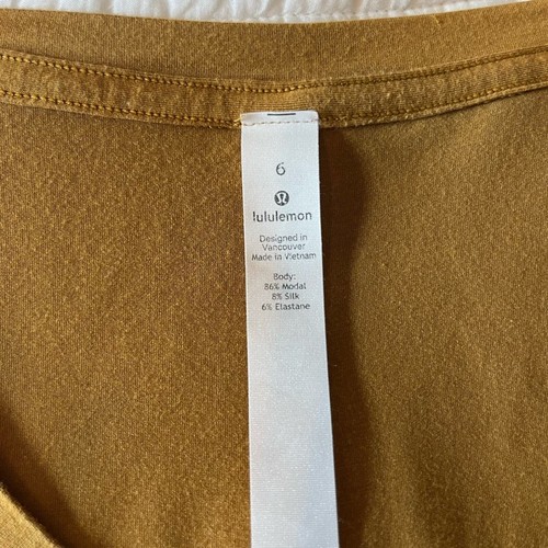 Lulu Lemon Loose Drapey Mustard Long Sleeve Tee Size 6/Small - Picture 4 of 8