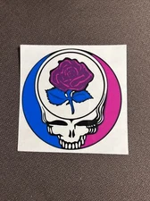 The Grateful Dead Jerry Garcia TOUCH OF GREY Steal Your Face Rose sticker 1989