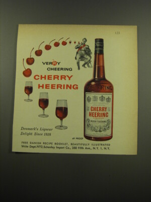 1960 Cherry Heering Liqueur Ad - Verry Cheering Cherry Heering