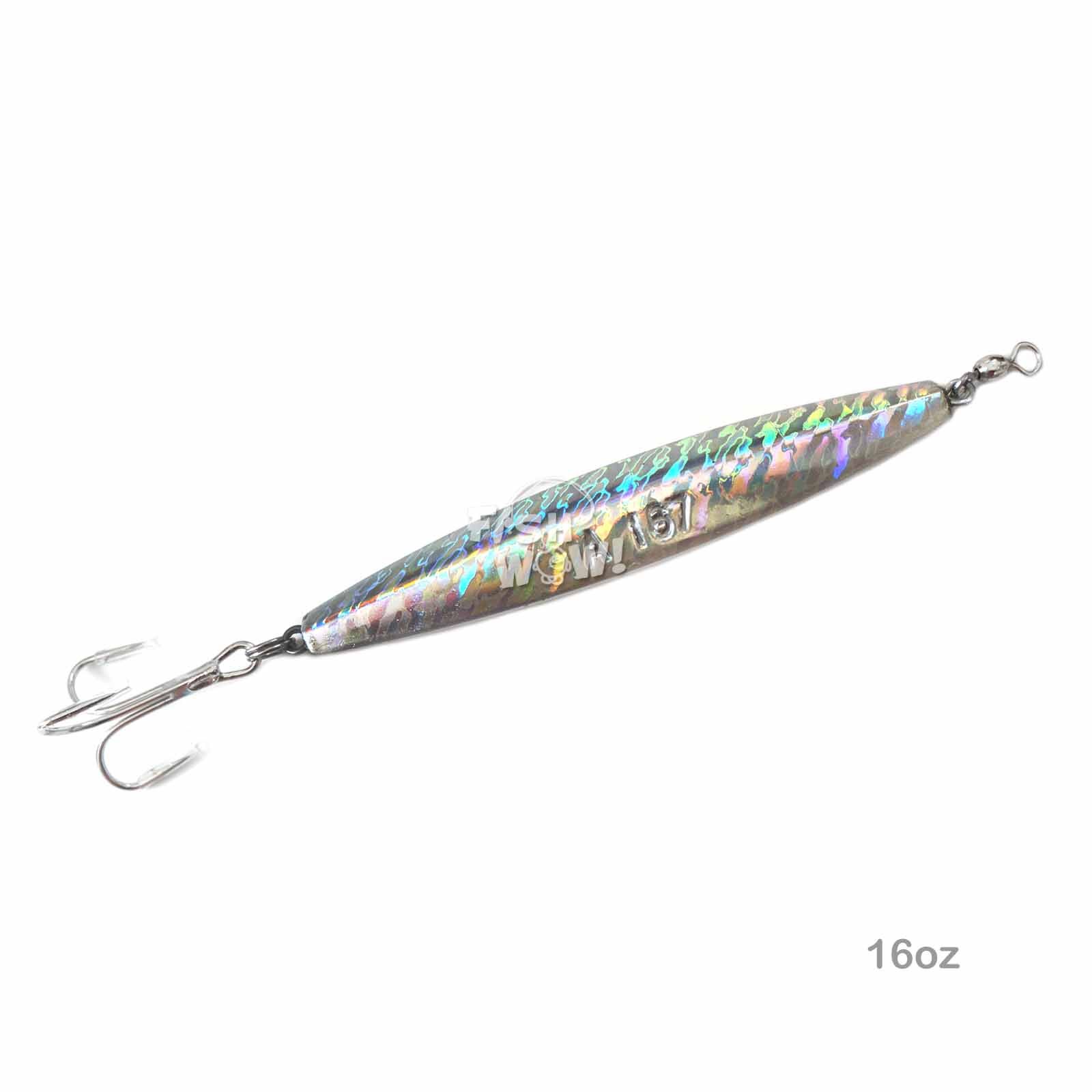20pcs 16oz Fish WOW!® Diamond Jig Mylar Holographic Laser Treble Hook big game - Image 3