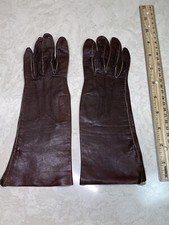 Glovers Guild Brown Genuine Kid Leather Dress Gloves Women's Size 6 Vintage