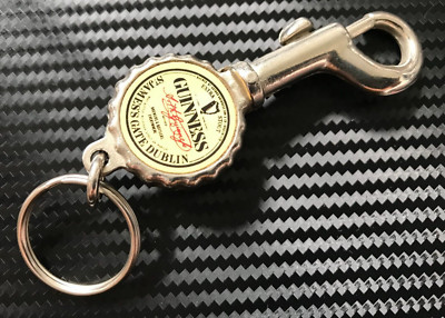 VINTAGE OFFICIAL GUINNESS EXTRA STOUT METAL KEY LANYARD KEYRING BAG ...