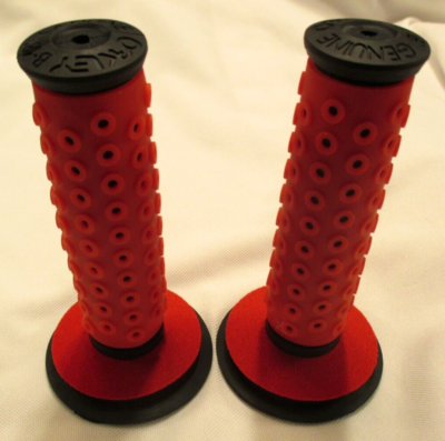 OAKLEY GRIPS RARE B1-B NEW BLACK W RED SLEEVES & RED DONUTS BMX