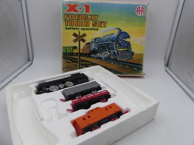 VINTAGE 50'S-60's GREEK ANANIADES X-1 FREIGHT TRAIN BATTERY OPERATED TOY