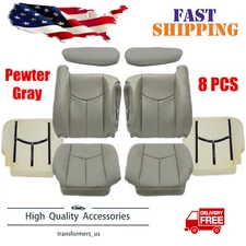 For 03-06 Chevy Silverado Driver & Passenger Seat Cover Gray With Foam Cushion