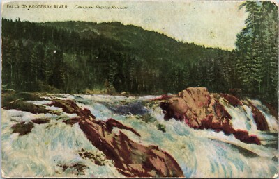 Falls On Kootenay River Canadian Pacific Railway Postcard BC Canada