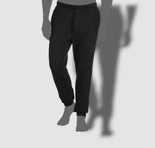  47 Perry Ellis Men's Black Relaxed Fit Pajama Lounge Fleece Plaid Pants Size S