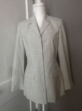 Pre-Owned Liz Claiborne Very Light Gray Concealed Front Button Jacket/ Blazer 8