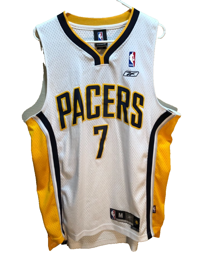 Jermaine O'Neal #7 Indiana Pacers NBA Reebok Vintage White
