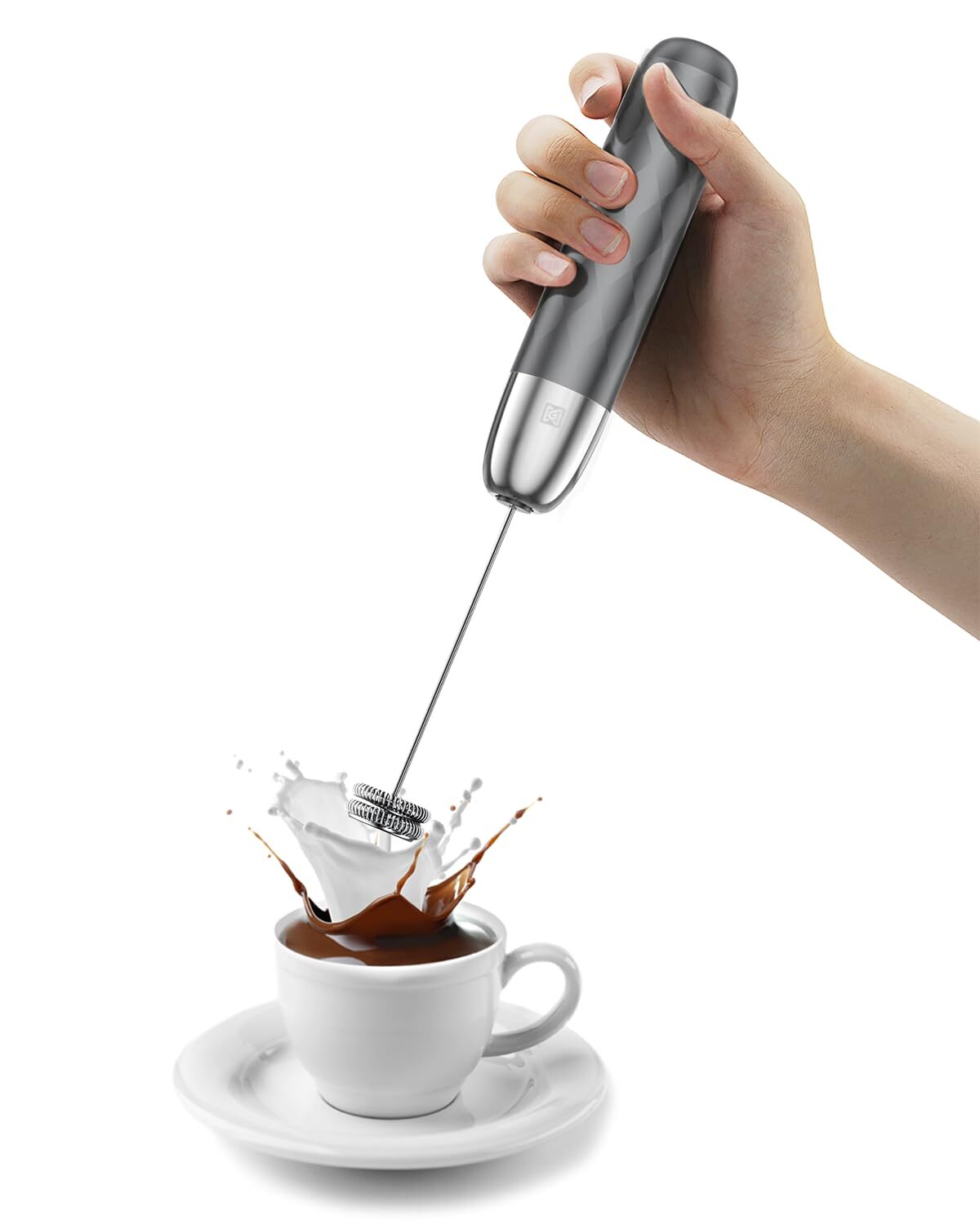 Rechargeable Milk Frother, Handheld Electric Foam Maker Waterproof Detachable...