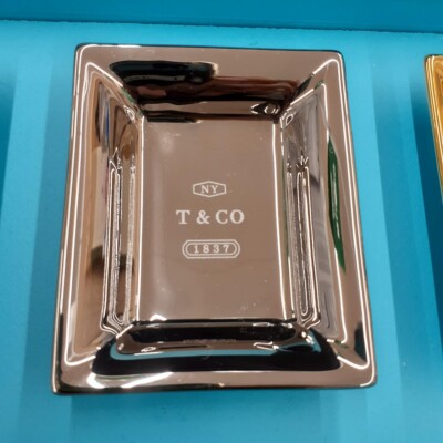 Tiffany シルバープレート　ミニ　トレイ TIFFANY & Co. Vide Poche metallic Mini Tray Rectangle Plate | eBay
