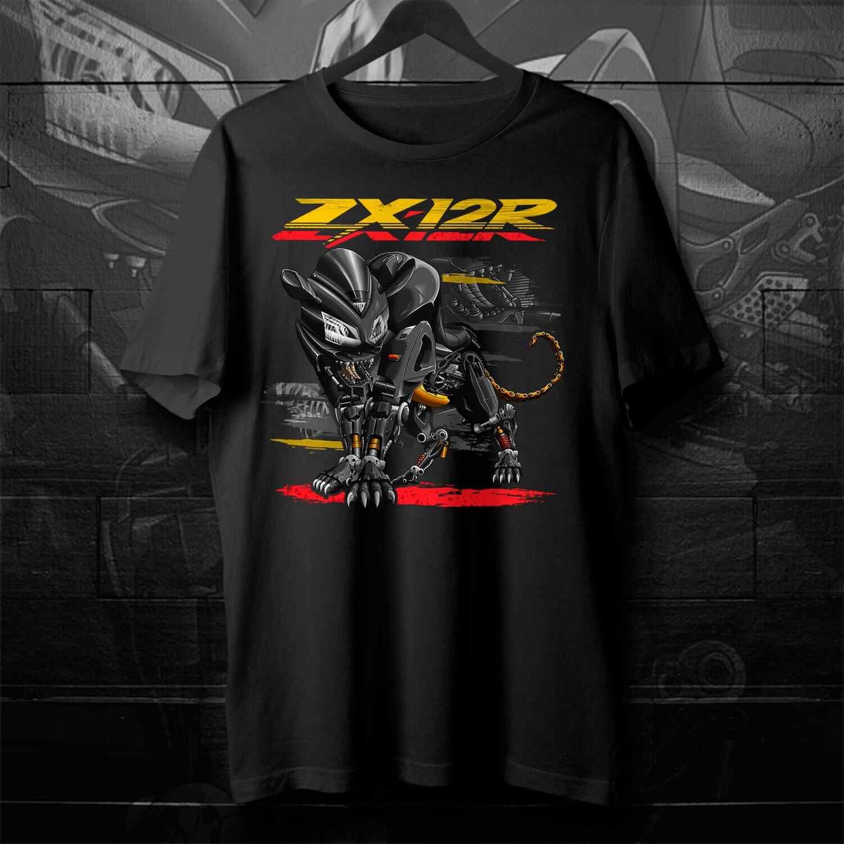 Kawasaki ZX12R 2000-2006 Panther Motorcycle T-Shirt for Sportbike