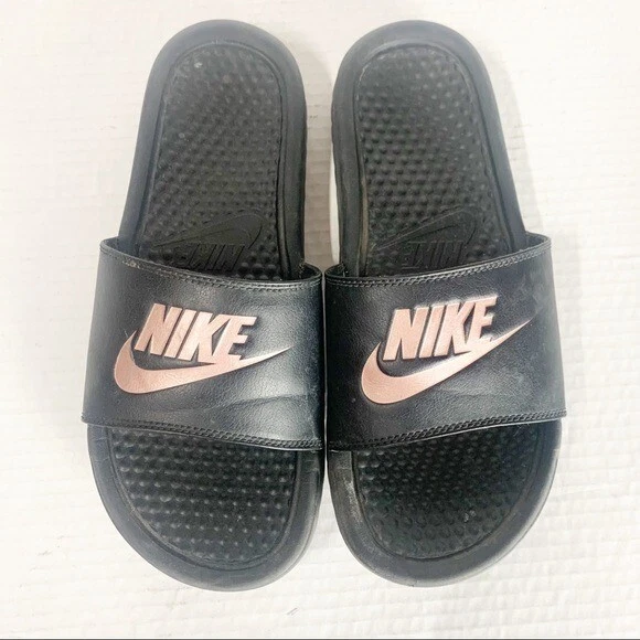 udendørs jury Definition Nike Slippers Slides Black Pink 8 | eBay