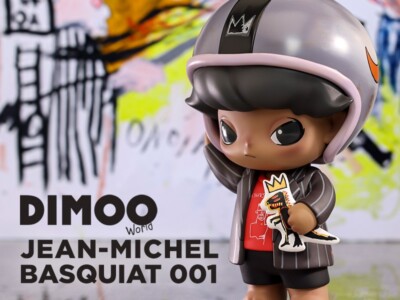 DIMOO✖︎JEAN MICHEL BASQUIAT001 400% POP MART DIMOO × JEAN-MICHEL BASQUIAT Big Size 001&002