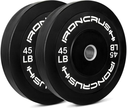 Olympic Bumper Plates Set - Virgin Rubber Weights Strength Training Iron Crush - Picture 11 of 22