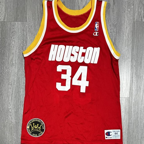HOUSTON ROCKETS HAKEEM OLAJUWON CHAMPION NBA JERSEY SIZE 44 LARGE RED