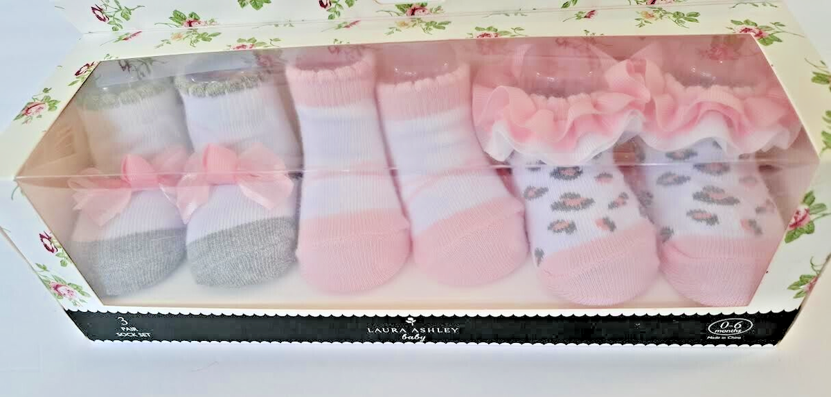 Laura Ashley Baby Sock Set, Pair New Sealed