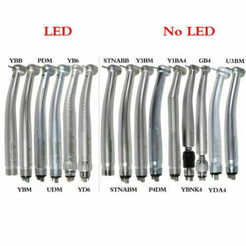 SELF-POWER/YABANGBANG/BURR/SANDENT Pièce à main turbine dentaire à grande vitesse E-generator LED/Fiber Optic 4/6H