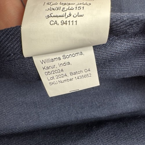 Williams Sonoma Classic Solid Adult Apron Navy Blue Kitchen Cooking NWOT - 第 4/4 張圖片