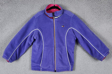 TOMMY HILFIGER Jacket Girls Size 5/6 Pink and Purple Fleece Full Zip Reversible