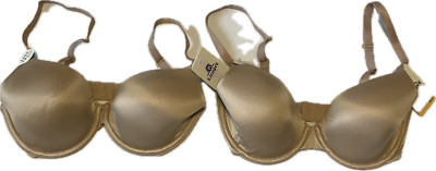 B Tempted Contour Bra Womens Size 30DD Gold Ultra Soft 2 Bras