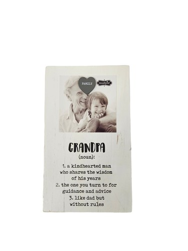 NWT Mud Pie Grandpa Magnetic Picture Frame White Washed Wood C15 - Picture 8 of 8