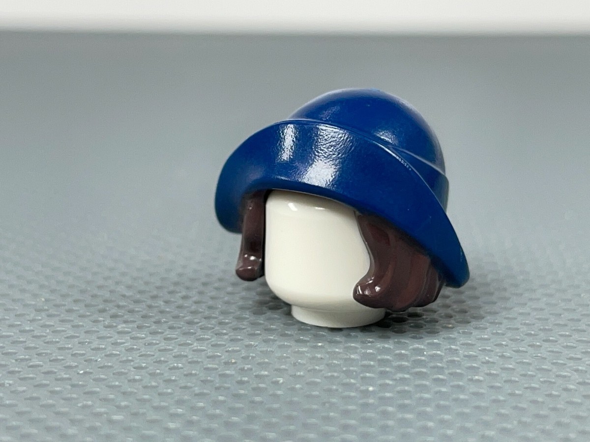 LEGO Dark Brown Minifigure Hair Combo Bob Cut Dark Blue Soft