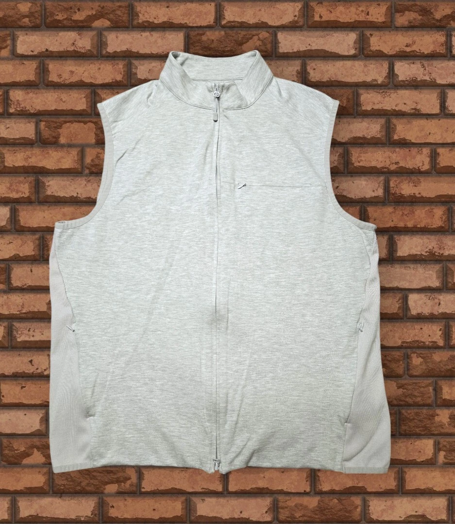 Mizzen+Main Proflex Sport Performance Vest Full-zip Mens XL Heather Gray EUC