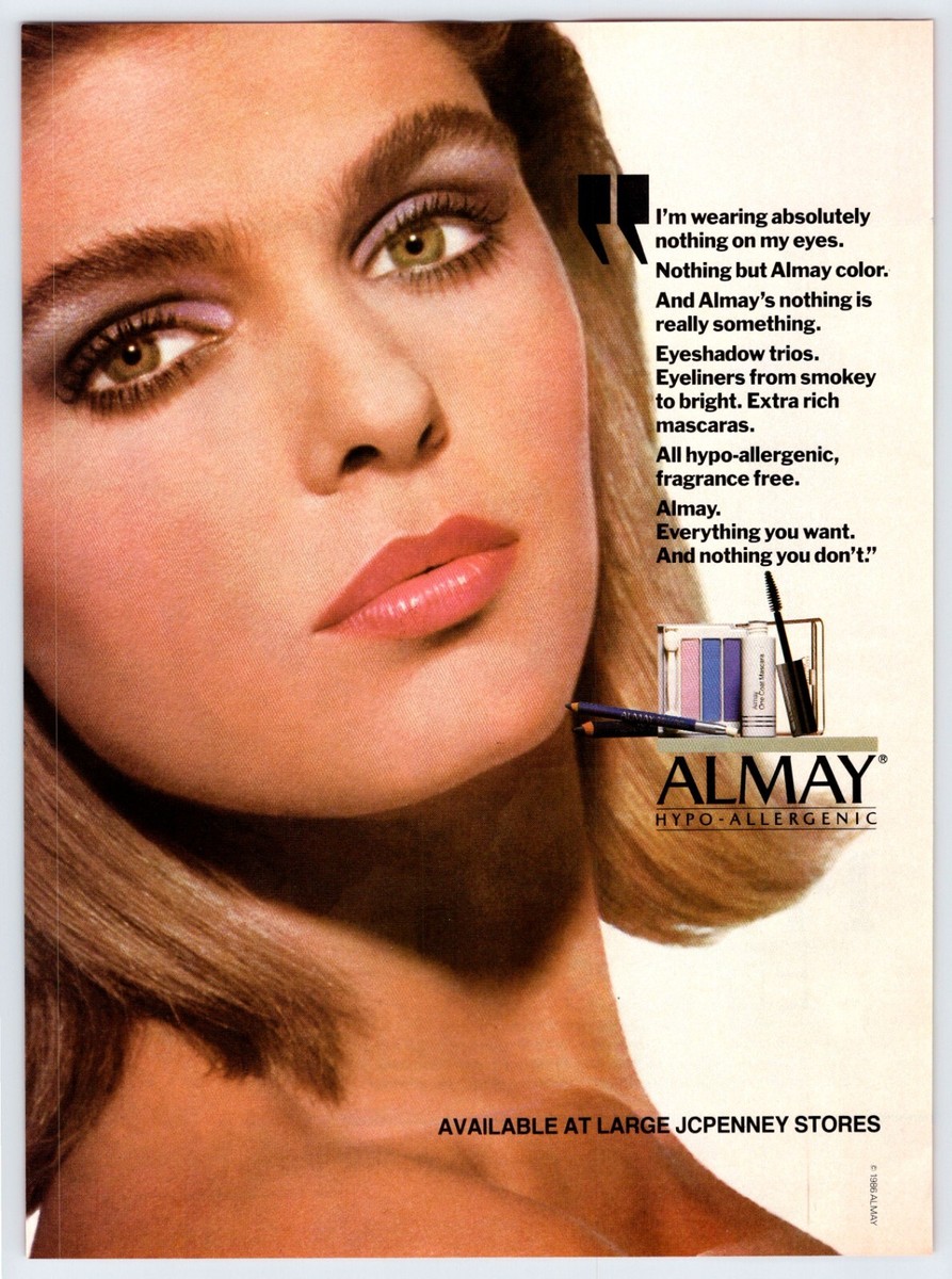1987 PRETTY YOUNG WOMAN ALMAY MAKEUP Vintage Magazine Ad