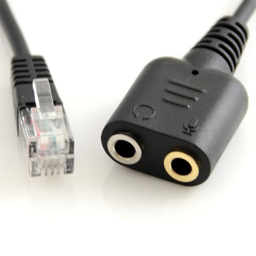 Câble de casque 2 X 3,5 mm vers RJ9 Adaptateur Jack Convertisseur PC Casque - Zdjęcie 5 z 5