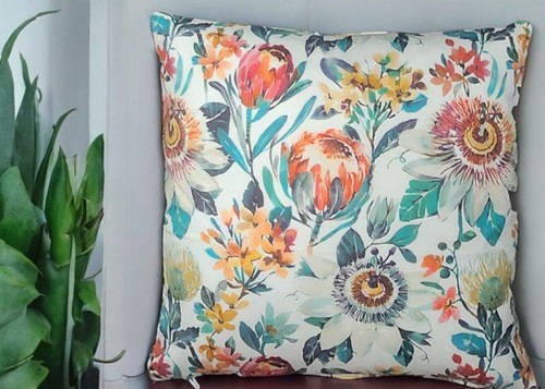 Decorative cushion cover , Multicolored Floral 45x45cm - Picture 2 of 8