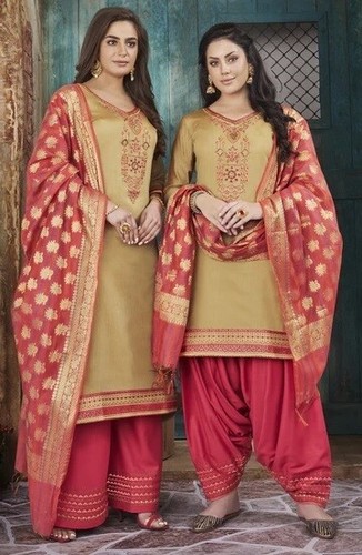 Delicate Chanderi Silk Fawn-Peach 