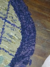 Handmade Hand Hooked Oval Rug with Multicolor Floral Pattern