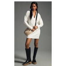 NWT Daily Practice  Anthropologie Long Sleeve V Neck Casual Chic Ivory white XS