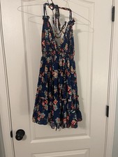 Navy Blue Floral Dress. Perfect for Festivals. Small Or Extra Small. New