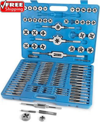 110 PCS Metric Tap and Die Set, Metric Screw Threads M2-M18 for Cutting External