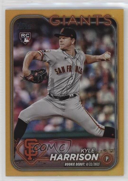 2024 Topps Update Rookie Debut Gold Rainbow Foil Kyle Harrison #US83 16kt
