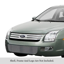 For Ford Fusion 06-09 APG 1-Pc Polished 8x6 mm Horizontal Billet Bumper Grille