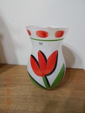 Kosta Boda art glass Ulrica Hydman Vallien hand painted tulip vase 8"