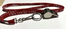 CUSTOM/PROMOTIONAL REFEREE COACH WHISTLE NYNEX VERIZON CWA LOCAL 1108 UNION LOGO